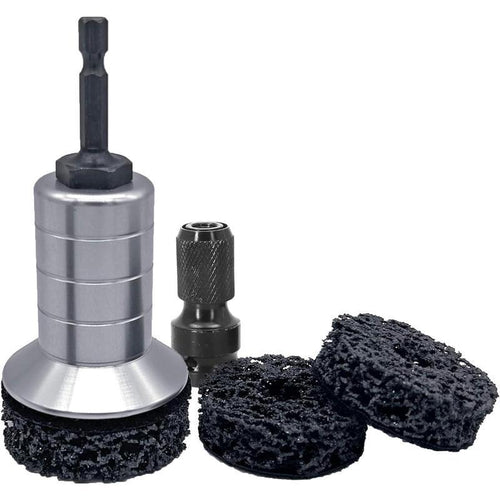 Wheel Hub Cleaning Kit,Brake Hub Cleaning Kit Includes 3 Pads,Holder and Adapter,Fits Power Drill or 1/2" Impact Driven Wrenches